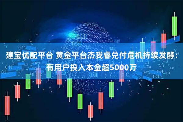 建宝优配平台 黄金平台杰我睿兑付危机持续发酵：有用户投入本金超5000万